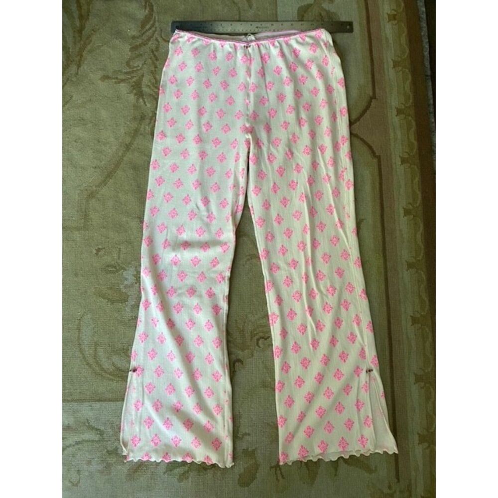 EUC Free People Pajama Bottoms Bright Pink Medallion L